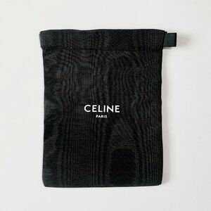 Celine Paris Dust Bag Black Pouch Drawstring Storage Gift Luxury Wood Print